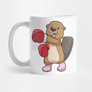 Beaver at Boxing with Boxing gloves Mug